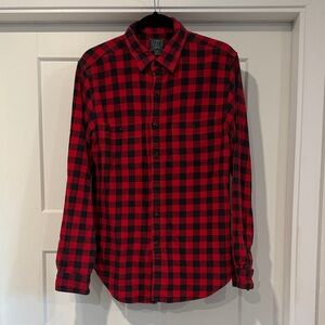 J. Crew Red and Black Plaid Shirt - Men’s Medium